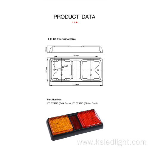 Led stop tail indicator combination LED truck light